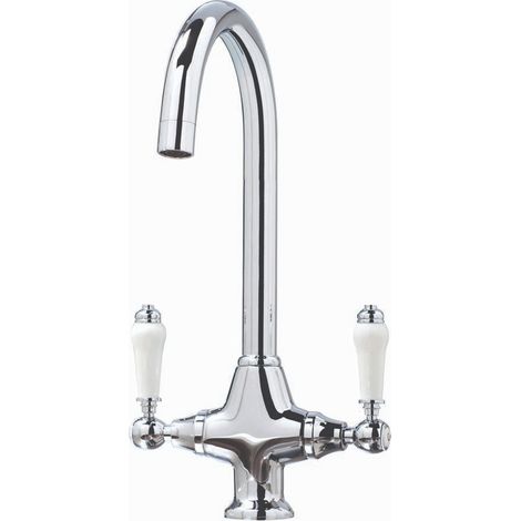Orbit Harrogate Kitchen Sink Mixer Tap Dual Handle - Chrome (1/4)