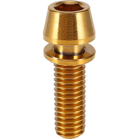 Vis en titane pour tête de fourche de vélo tout-terrain, boulon conique avec rondelle, alliage de titane, couleur doré (1/5)