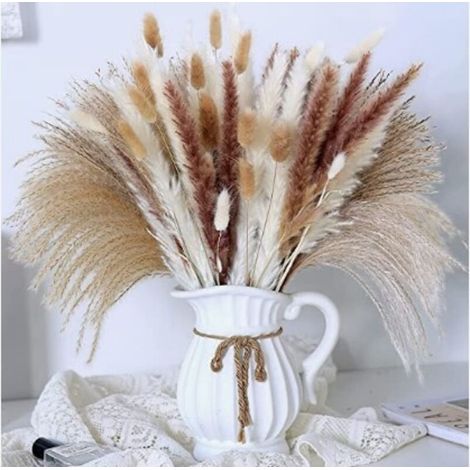 Petites fleurs séchées brunes (lot de 15) avec des épis de plus de 25 cm de diamètre. Fleurs séchées naturelles pour la décoration intérieure ou les compositions florales (1/3)