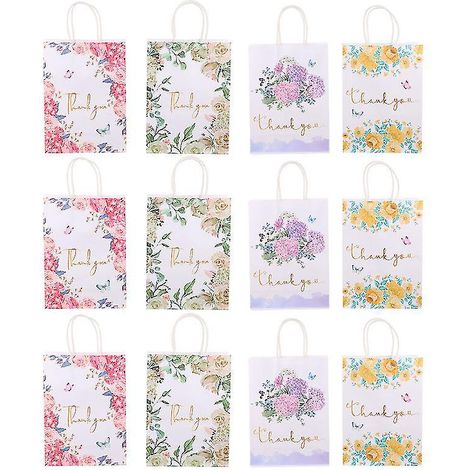 12 Stück Papiertüten mit Blumenmuster