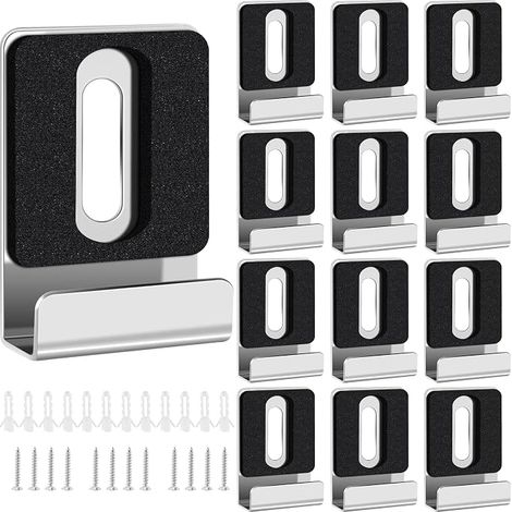 Metal Mirror Clips, Glass Clips, Wall Mirrors, Square Mirror Bracket, Glass Mounting Clips, Mirror Hook Pins Screws, Glass, Bathroom (1/5)