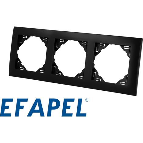 Plaque de finition noir mat triple Efapel Logus 90