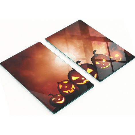 Tablas de cocina de vidrio templado con dibujos de calabazas de Halloween, 2 x 30 x 52 cm. (1/5)
