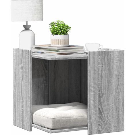 Mueble arenero para gatos madera gris Sonoma 53x53x51 cm vidaXL