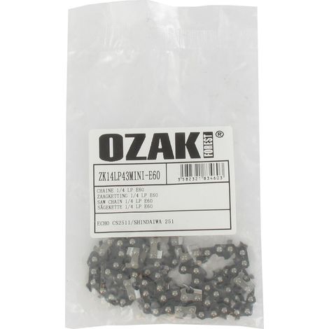 Cadena motosierra cuadrada 1/4" 043 (1,1mm) mini 60 alimentador OZAKI ZK14LP43MINI-E60