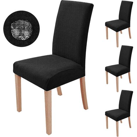 housses De Chaise 4 Pices, Couverture De Chaise De Salle Manger Extensible Protection De Chaise Moderne Lavable Pour La Dcoration Fte Banquets Ht (1/5)