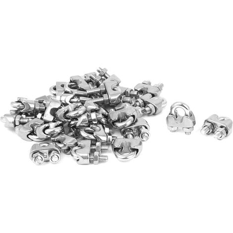 Pince à câble en métal, couleur argent, 30 pièces pour fil 5 mm (f476d043870db4f19a888b5280282e10)