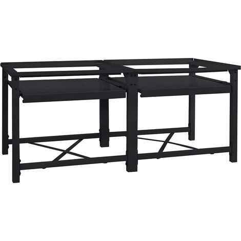 Waschmaschinen-Podest 2 Stk. Schwarz 120 x 56 x 52 cm Stahl vidaXL