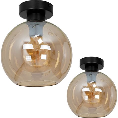 Plafoniera Sofia 1 luce E27 60W vetro miele Milagro (1/4)