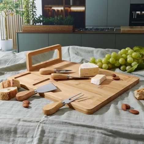 PLANCHE A FROMAGE BAMBOU AVEC 4 COUTEAUX M6 (1/5)