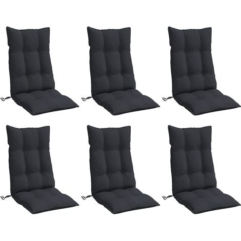 vidaXL Cuscini per Sedia con Schienale Alto 6pz Nero in Tessuto Oxford (1/4)