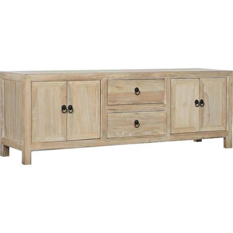 Buffet TV bois recyclé naturel style balinais - Naturel bois d'orme clair (1/5)