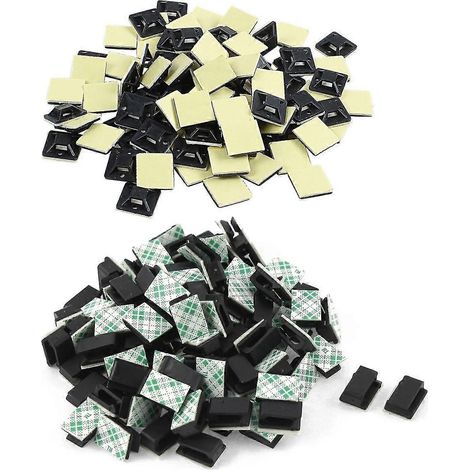 200 selbstklebende Kabelbinder-Befestigungssockel, 100 Stück 20x20x6 mm & 100 Stück 13x10x5 mm