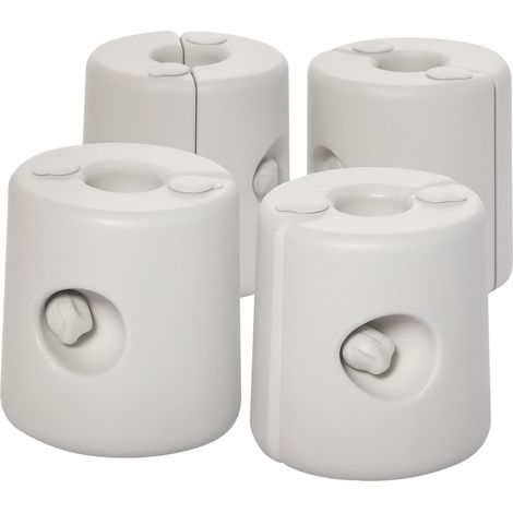 Poids pour tonnelle, support lestable, pieds de tente de réception, lot de 4, PE Ø24 x H25 cm, blanc (1/5)