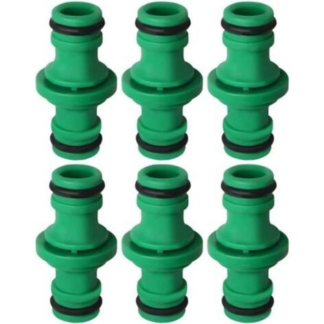 Double Connecteur de Tuyaux, Double Mâle Tuyau Connecteur Plastique Raccords de Tuyau pour Rejoignez le Tube(6pcs) (1/5)