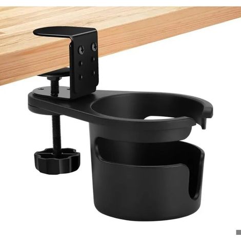 Porte Gobelet Bureau Rotatif 360° Support Tasse Réglable Hauteur pour Tables (Ép. 0 63mm) Anti Déversement Porte Gobelet Boisson B (1/5)