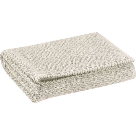 Serviette de toilette 50 x 100 cm en coton éponge grain de riz finition point de cheval Lin - PANGIVO (1/4)