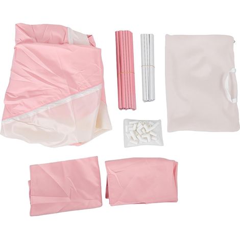 Tente de Jeu pour Enfants Rose et Blanche, Portable, Maisonnette (1/5)