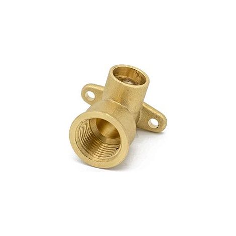 PrimaPlus Copper Wallplate Elbow 15mm x 1/2"Fi (Pack of 10) (1/3)
