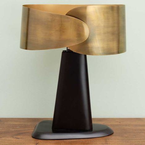 Lampe vintage en laiton 36x28x45cm