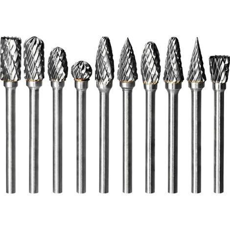 Adatto per un set di 10 punte per trapano in carburo a doppia estremità Dremel, accessori per foratura per metallo, legno, acciaio, pietra, incisione, taglio, intaglio del legno, kit di affilatura (1/4)