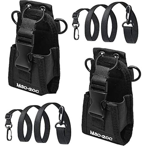 QINERSAW 2 PCS Étui Radio Tactique en Nylon Housse Porte Radio Police Pochette Talkie Walkie Support Talkie Walkie Épaule Housse Radio Ceinture pour GPS Interphone Portable, 13.5 8 4.5cm, Noir (1/5)
