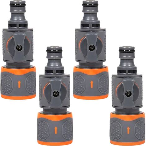 4 Pièces Embout Robinet Tuyau Arrosage avec Vanne Connecteurs de (1/5)