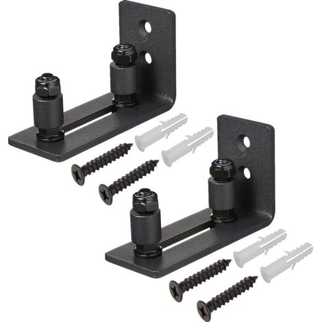 Lot de 2 guides de sol pour porte de grange - En acier carbone - Réglables - Pour différentes tailles de portes coulissantes (1/5)