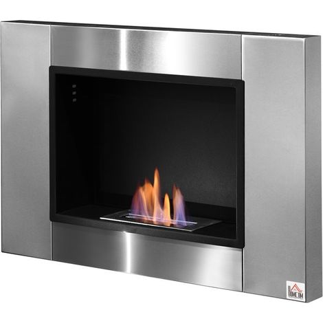 Cheminée bioétanol murale SINGAPOUR inox brossé (1/5)