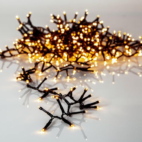 Guirlande lumineuse extérieure dorée blanc chaud, éclairage de Noël (1/2)