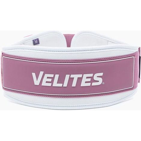 Cintura per sollevamento pesi VELITES Taglia S (74-82 cm) rosa e bianco con velcro (1/5)