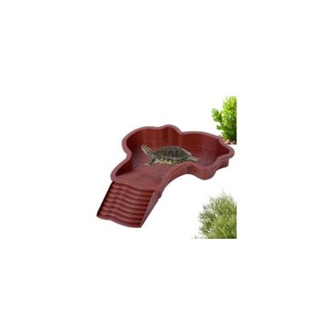 Piscine Tortue Terrestre Mangeoire, Plat d\'eau Bassin pour Tortue de Piscine avec Rampe, Bol d\'eau pour Reptiles avec Échelle, Bassin de Douche pour Terrasse
