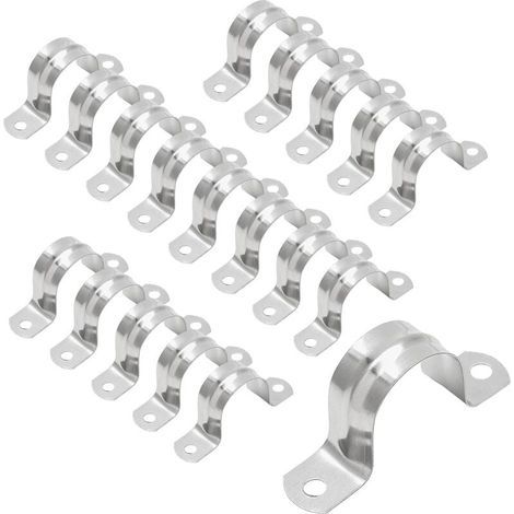 Collier de Serrage U Acier Inoxydable Semi-Circulaire pour Tuyau Air et Eau Fixation 32mm (1/4)