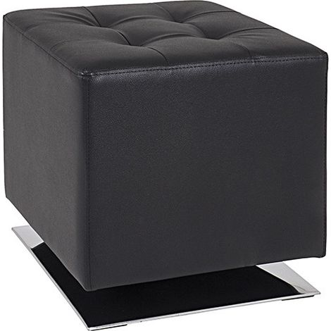 Pouf pivotant design noir Mario
