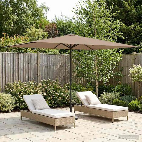 Paraguas de Jardín con Base 200 x 300 cm Poliéster Rectangular