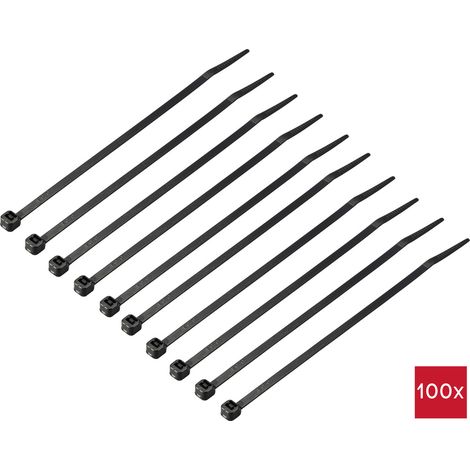 TRU COMPONENTS TC-12533324  Kabelbinder 150 mm 3.6 mm Schwarz Kälteresistenz 100 St.