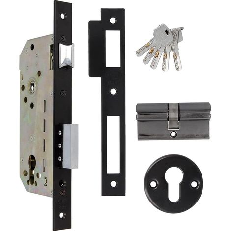 AMIG Serrure encastrée 340 50/85 Acier Noir (1/5)