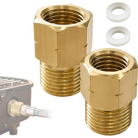 Adaptateur Laiton LPG, 3/8" Mâle vers 1/4" Femelle Gauche, 2 Pièces (1/5)