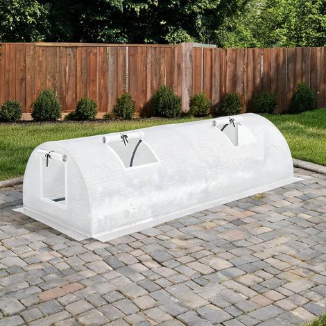 Serre de jardin blanche 200 x 80 x 45 cm avec fenêtres (1/5)
