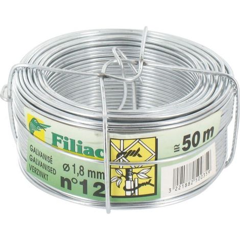 Fil galvanisé 1,8mm – 50m n°12 – Résistant pour travaux de construction – Idéal pour aménagement extérieur (1/3)