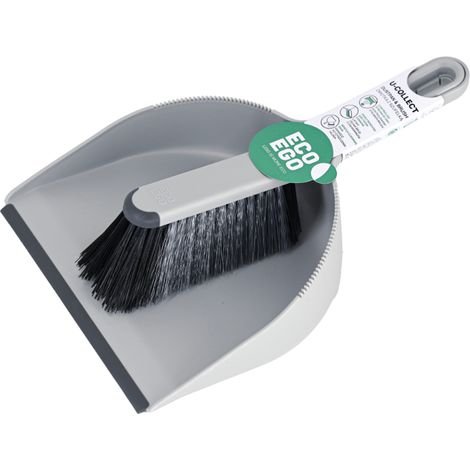 Set per la pulizia ECO EGO con paletta e spazzola in gomma della linea U-collect, colore grigio grafite. (1/2)