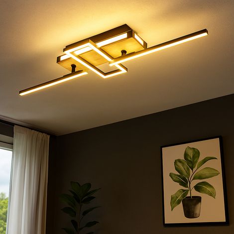 Wohnzimmerlampe Deckenleuchte Deckenlampe LED Holzoptik Dreh-Schwenkbar L 68 cm
