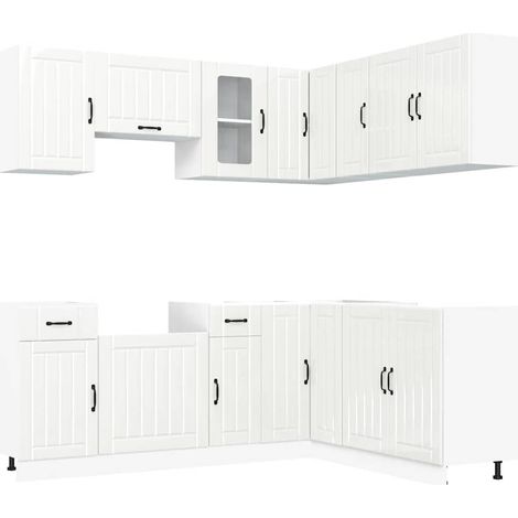 Maison Exclusive - Mueble cocina Lucca blanco brillo 11 pzas made