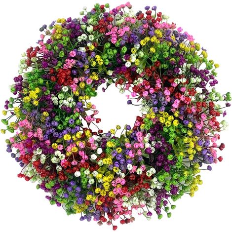 Couronnes printemps porte 16 pouces, fleurs plastique, Pâques (1/4)