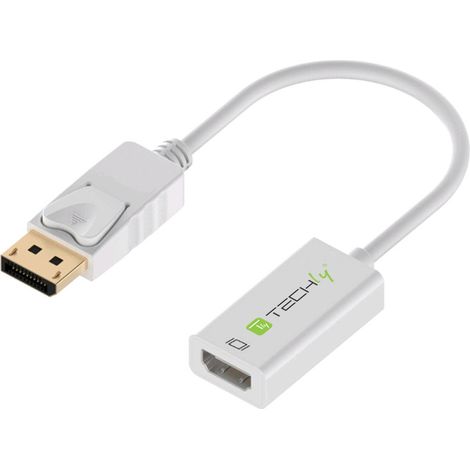 TECHLY Adattatore DisplayPort 1.2 Maschio / HDMI Femmina 15cm Bianco (1/5)