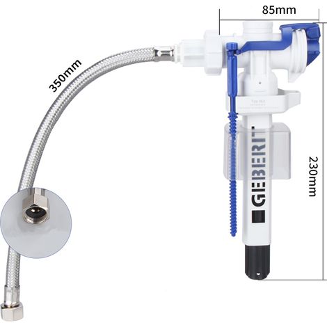 Geberit Impuls 380 Vanne de remplissage arrière avec vis interne pour réservoir de toilettes 3/8" (1/4)