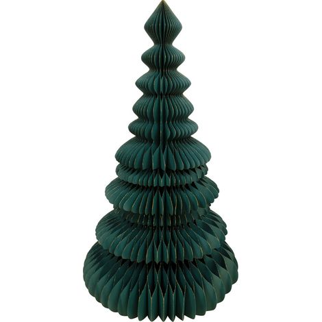 Sapin de Noël en papier plié Vert liseré Doré H 180 cm - Feeric Christmas (1/5)