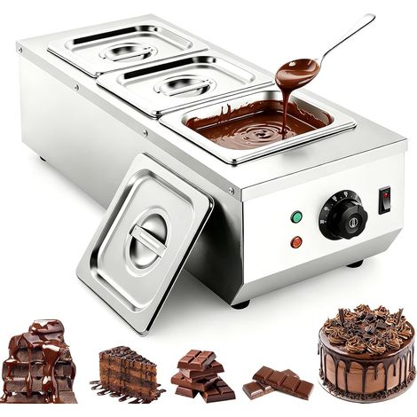 Machine à Tempérer le Chocolat, Chauffe-Chocolat Electrique, Température Réglable de 30 à 85 °C, Machine à Fondre le Chocolat avec 3 Récipients, pour La Maison et Les Restaurants Utilisation (1/5)