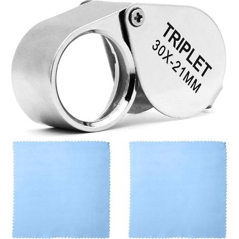 Lente d'ingrandimento da gioielliere con ingrandimento 30x, lente d'ingrandimento illuminata e custodia per lettura, libri, giornali e hobby (30X)