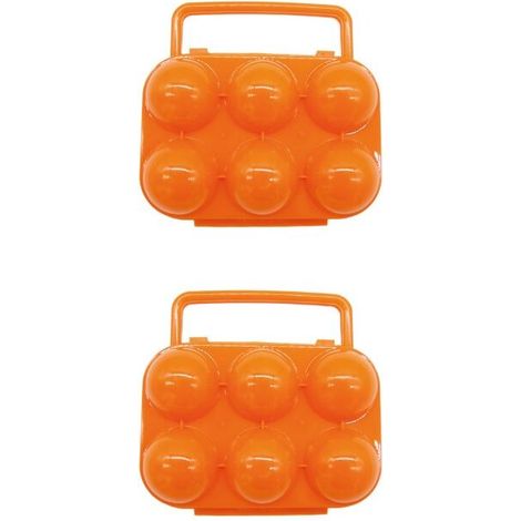 2 Conteneur porte - oeufs 6 compartiments, boîte de stockage d'oeufs en plastique protection antichoc, distributeur de transport portable de plateau d'oeufs, réfrigérateur extérieur de cuisine de voya (1/5)